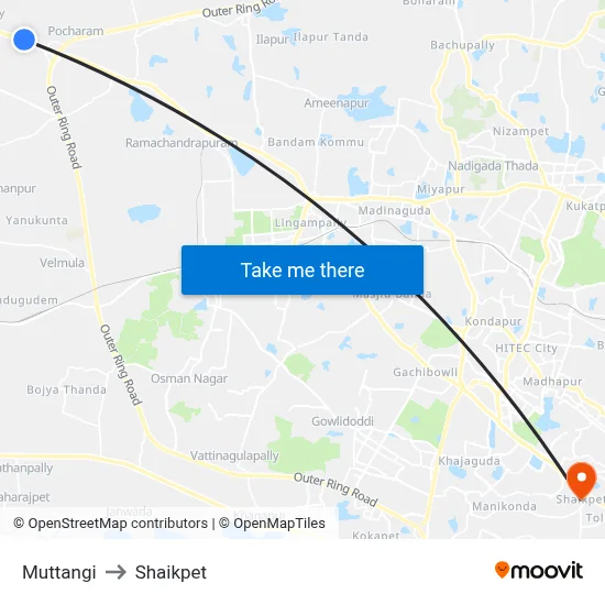 Muttangi to Shaikpet map
