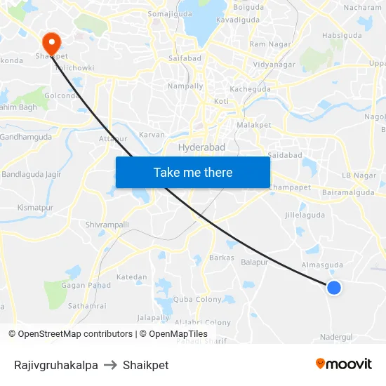 Rajivgruhakalpa to Shaikpet map