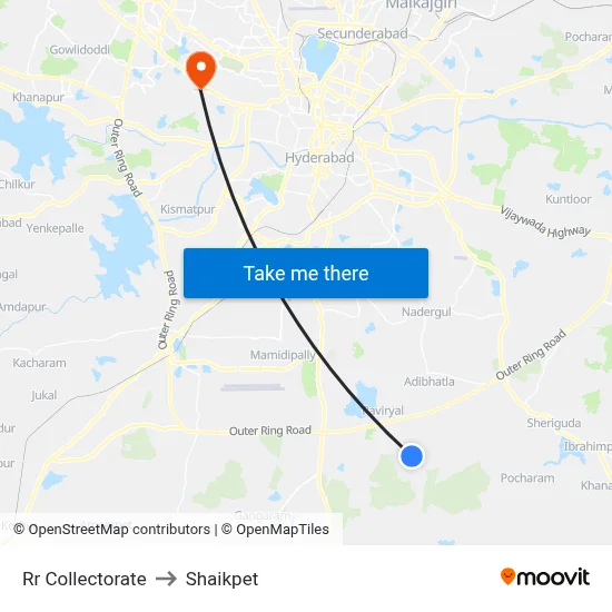 Rr Collectorate to Shaikpet map