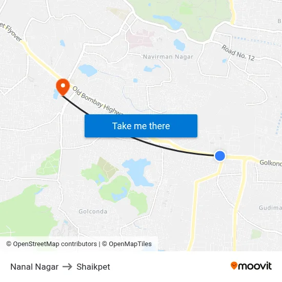 Nanal Nagar to Shaikpet map