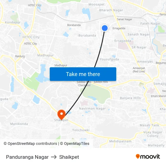 Panduranga Nagar to Shaikpet map