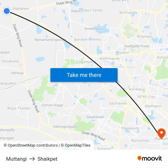 Muttangi to Shaikpet map