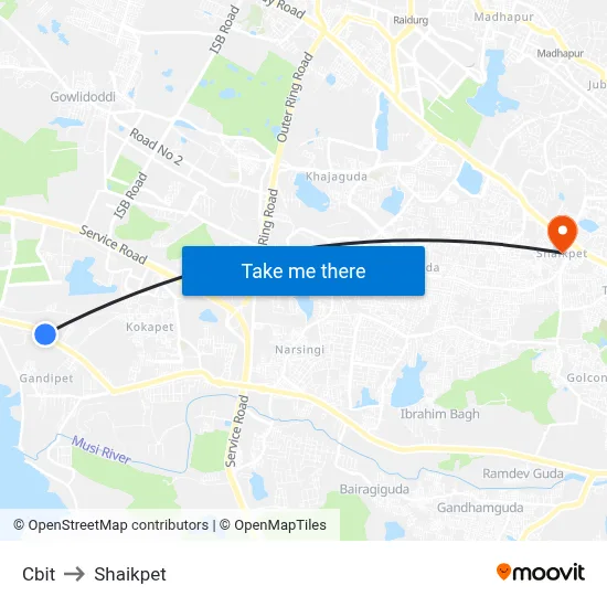 Cbit to Shaikpet map