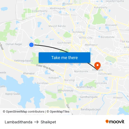 Lambadithanda to Shaikpet map
