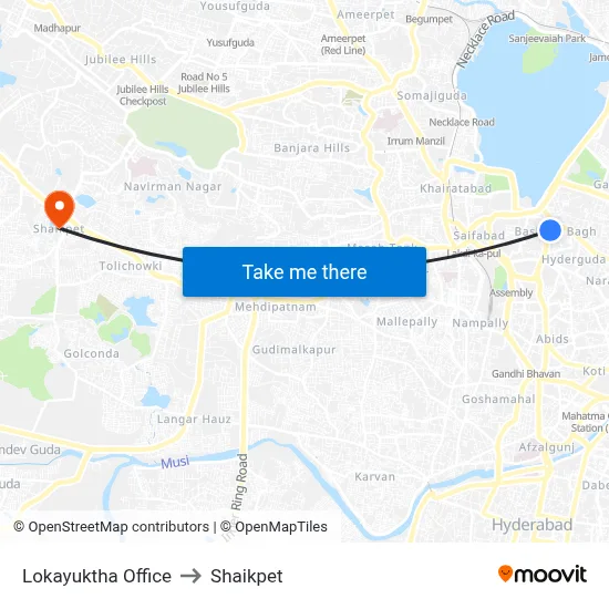 Lokayuktha Office to Shaikpet map