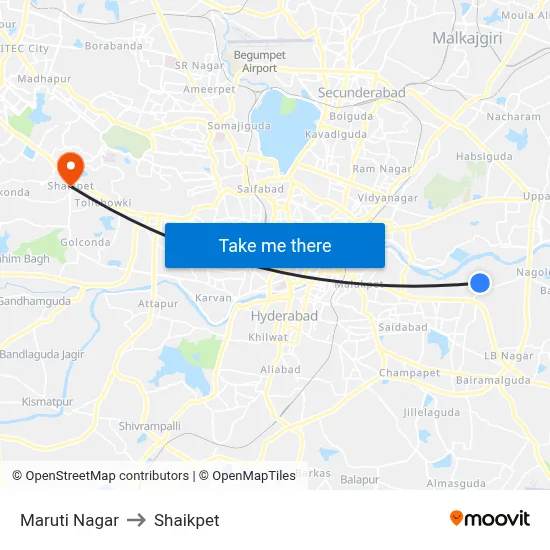 Maruti Nagar to Shaikpet map