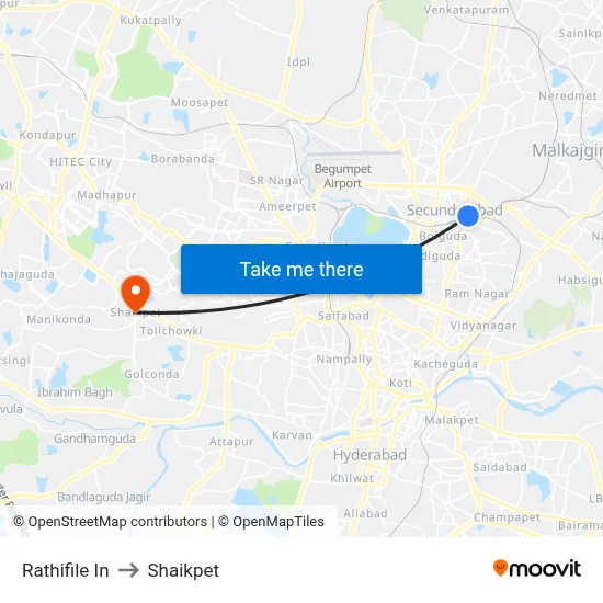 Rathifile In to Shaikpet map