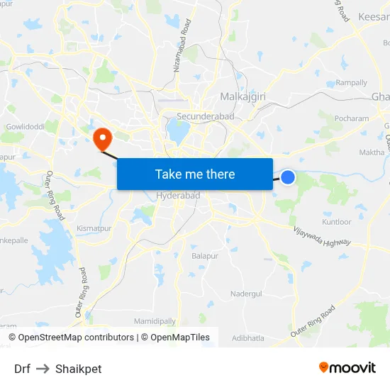 Drf to Shaikpet map