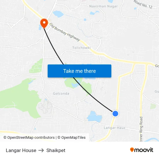 Langar House to Shaikpet map