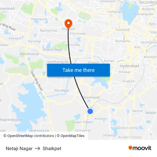 Netaji Nagar to Shaikpet map