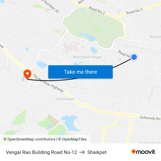 Vengal Rao Building Road No-12 to Shaikpet map