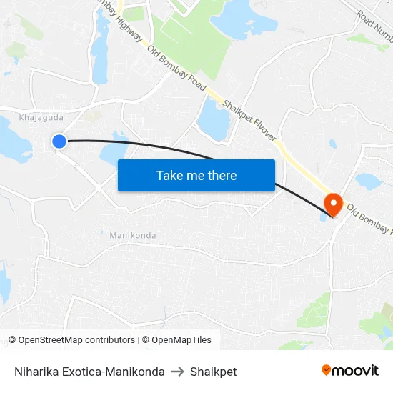 Niharika Exotica-Manikonda to Shaikpet map