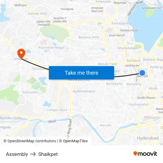 Assembly to Shaikpet map