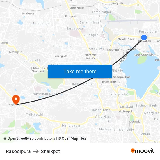 Rasoolpura to Shaikpet map