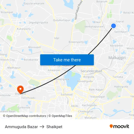 Ammuguda Bazar to Shaikpet map