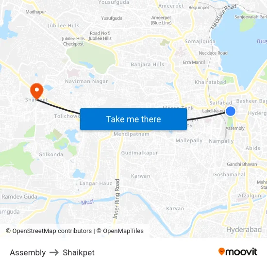 Assembly to Shaikpet map