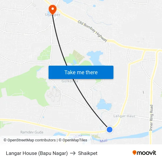 Langar House (Bapu Nagar) to Shaikpet map