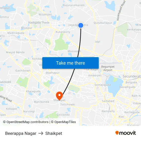 Beerappa Nagar to Shaikpet map