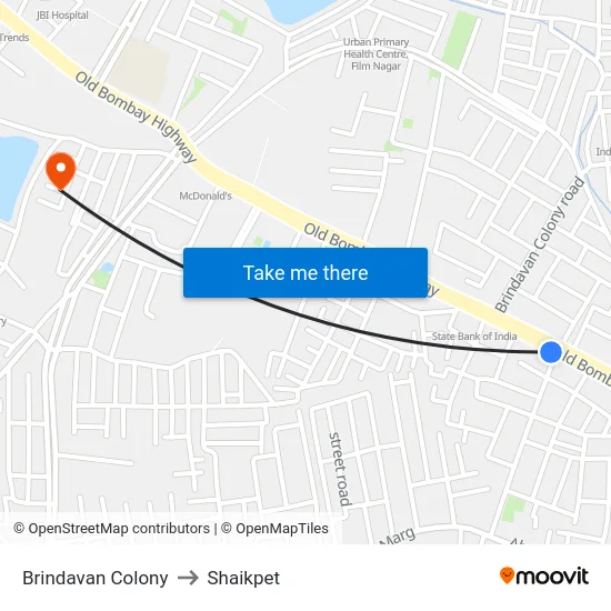 Brindavan Colony to Shaikpet map