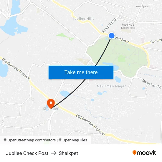 Jubilee Check Post to Shaikpet map