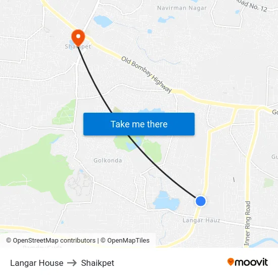 Langar House to Shaikpet map