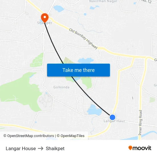 Langar House to Shaikpet map