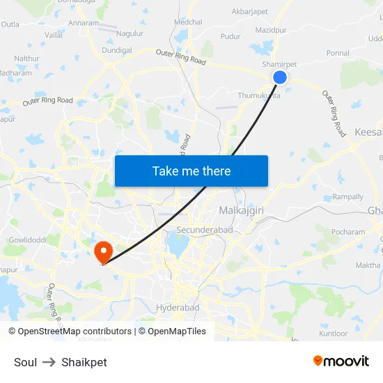 Soul to Shaikpet map
