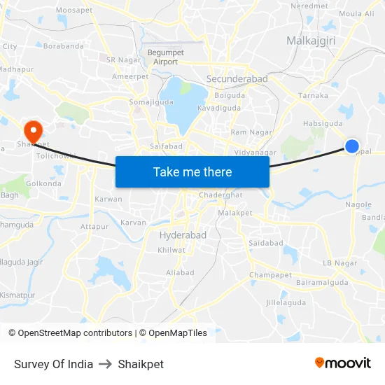 Survey Of India to Shaikpet map