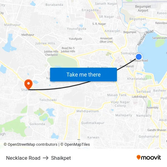 Necklace Road to Shaikpet map