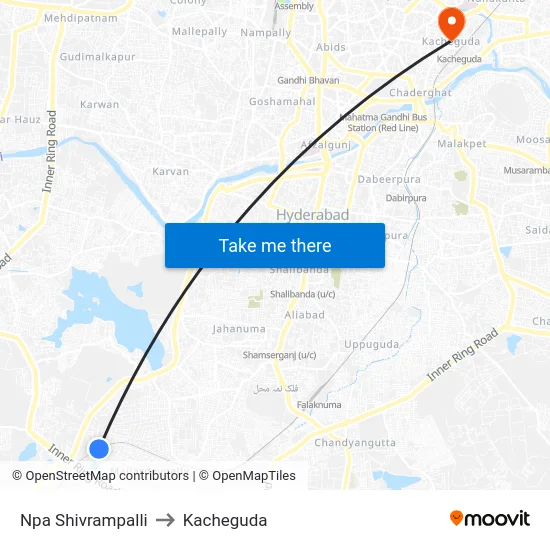 Npa Shivrampalli to Kacheguda map