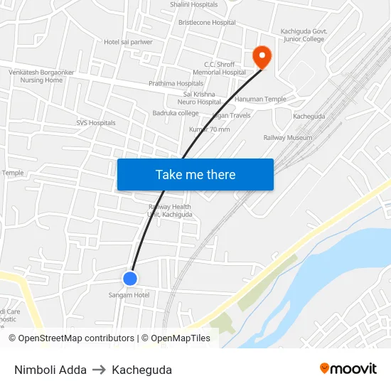 Nimboli Adda to Kacheguda map