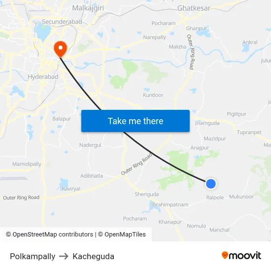 Polkampally to Kacheguda map