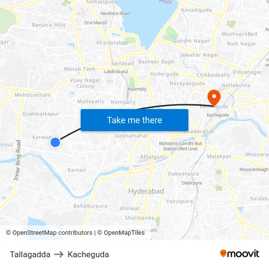 Tallagadda to Kacheguda map