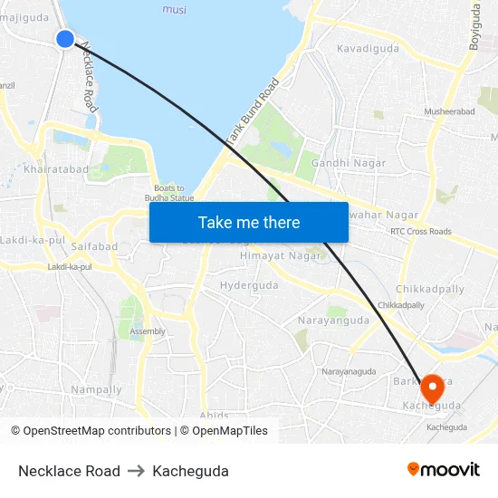 Necklace Road to Kacheguda map