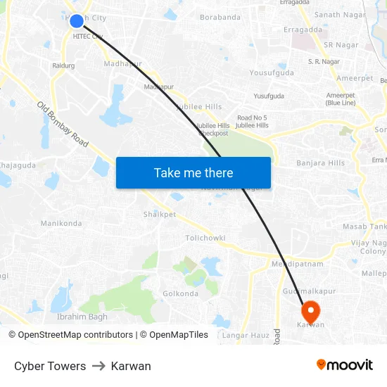 Cyber Towers to Karwan map