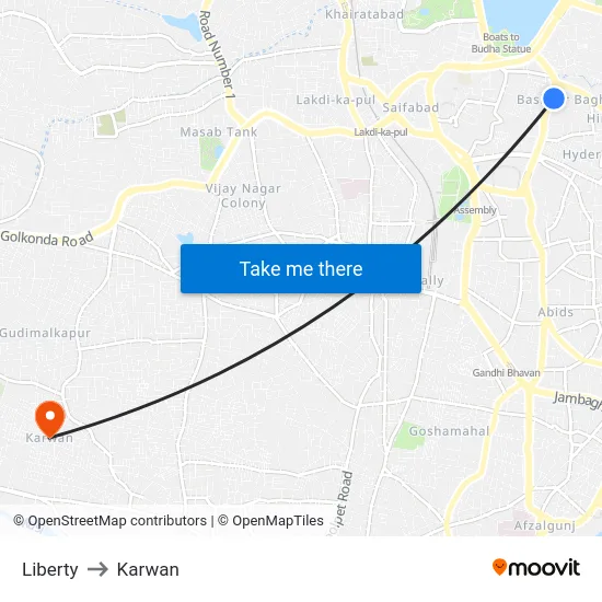 Liberty to Karwan map