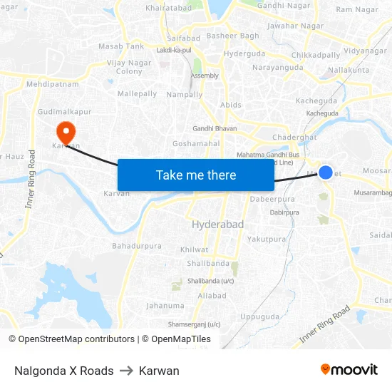 Nalgonda X Roads to Karwan map