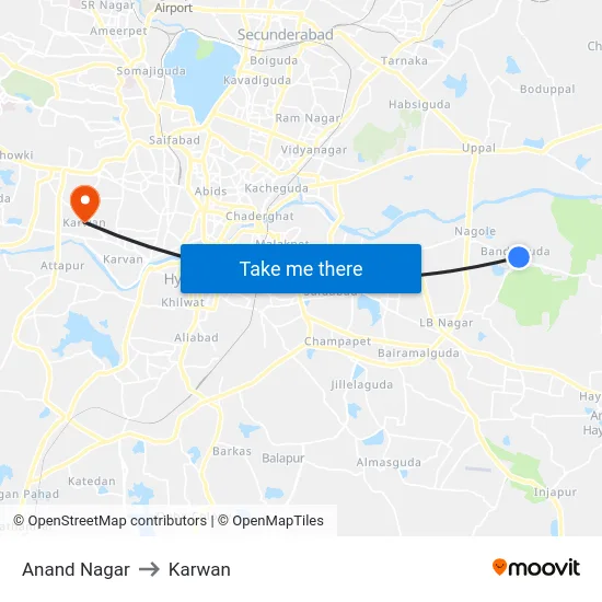 Anand Nagar to Karwan map