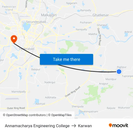 Annamacharya Engineering College to Karwan map