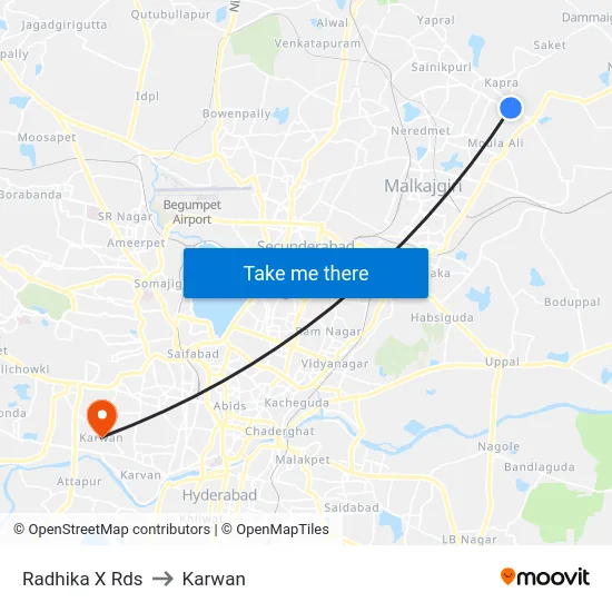 Radhika X Rds to Karwan map