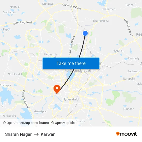 Sharan Nagar to Karwan map