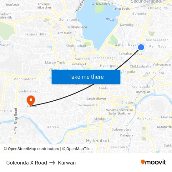 Golconda X Road to Karwan map