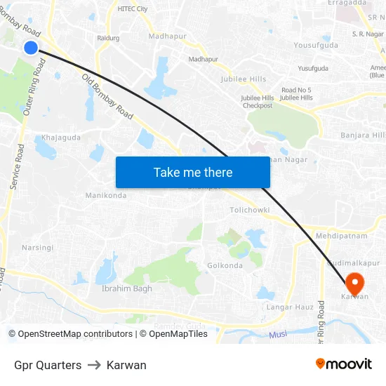 Gpr Quarters to Karwan map