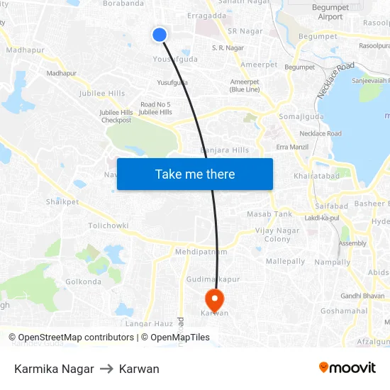 Karmika Nagar to Karwan map