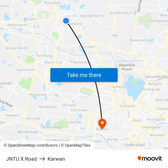 JNTU X Road to Karwan map