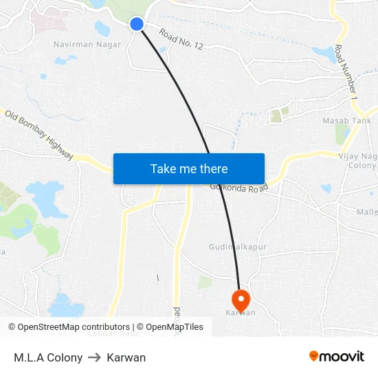 M.L.A Colony to Karwan map