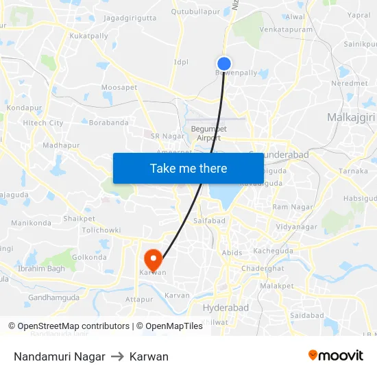 Nandamuri Nagar to Karwan map