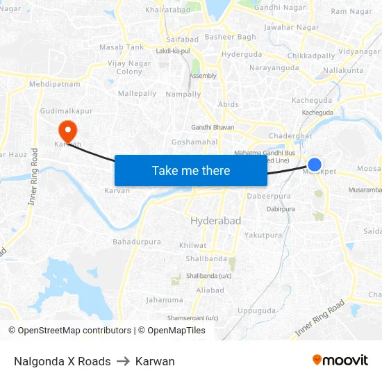 Nalgonda X Roads to Karwan map