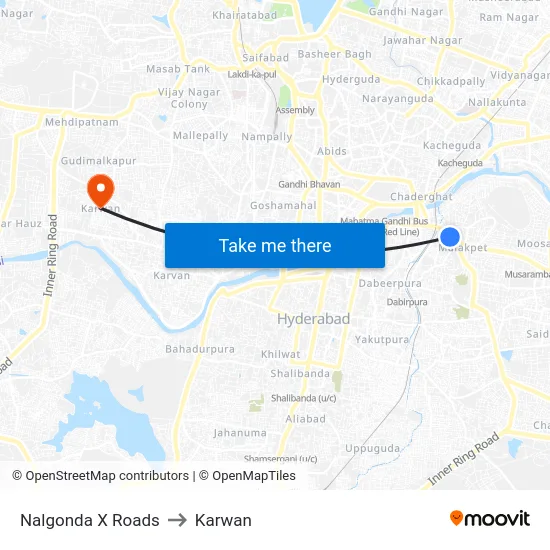 Nalgonda X Roads to Karwan map