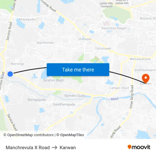 Manchrevula X Road to Karwan map